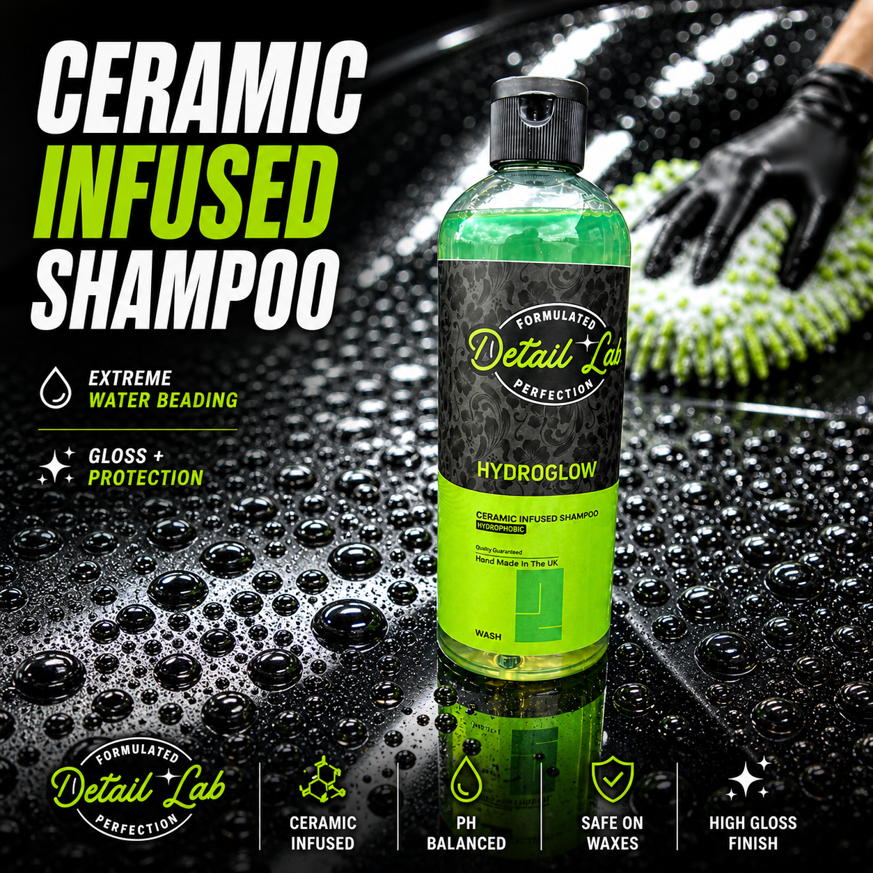 Hydro Glow Ceramic Shampoo + Wash Mitt Bundle Detail Lab